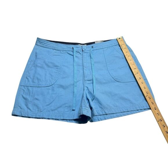 St John’s Bay Cotton Denim Shorts Flap Back Pockets Island Blue Sz 16 NWT - Picture 9 of 12